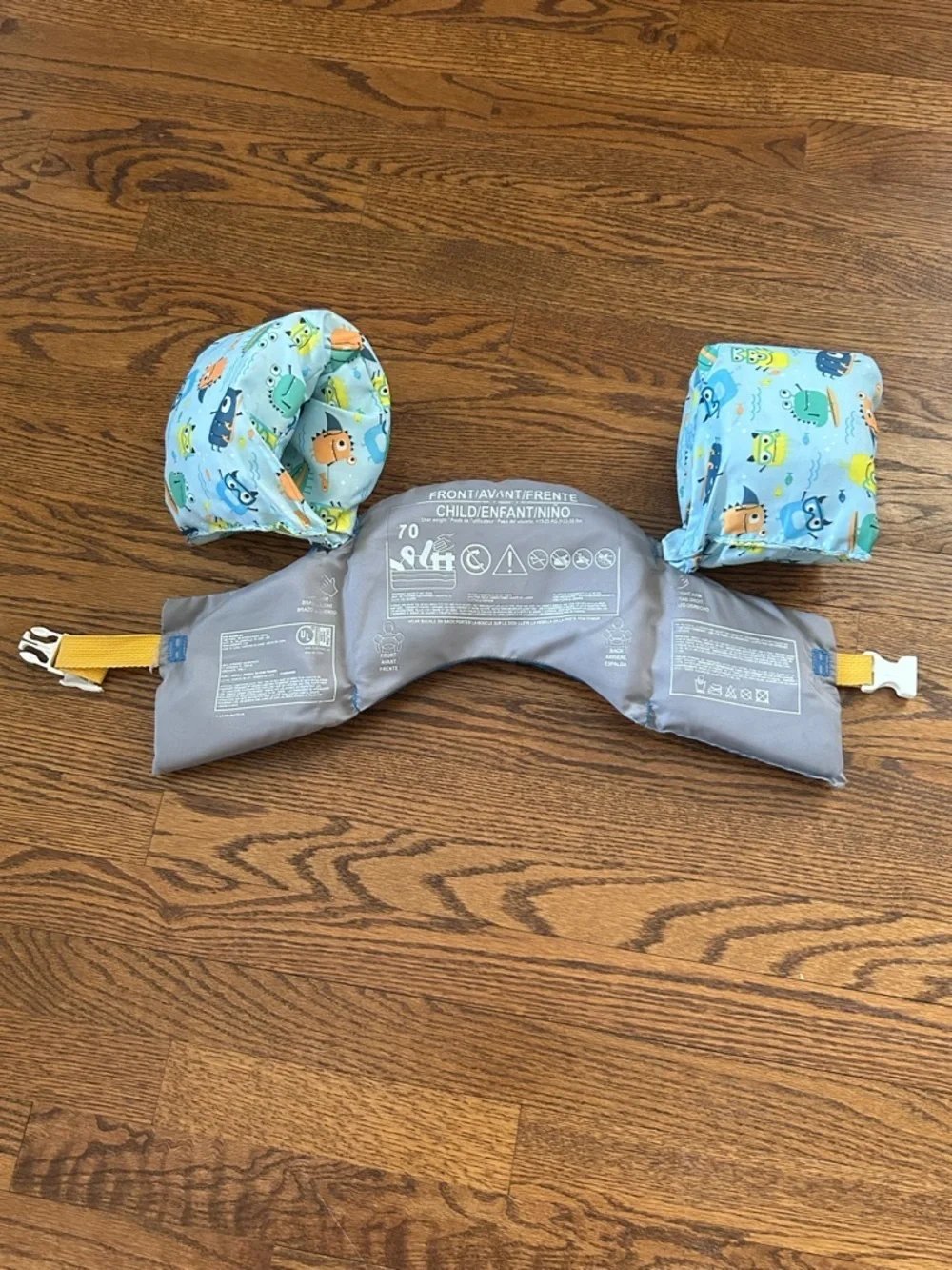 Puddle Jumper Kids Swim Float Vest Arm Bands Monster Blue Safety Float 33-55 lbs